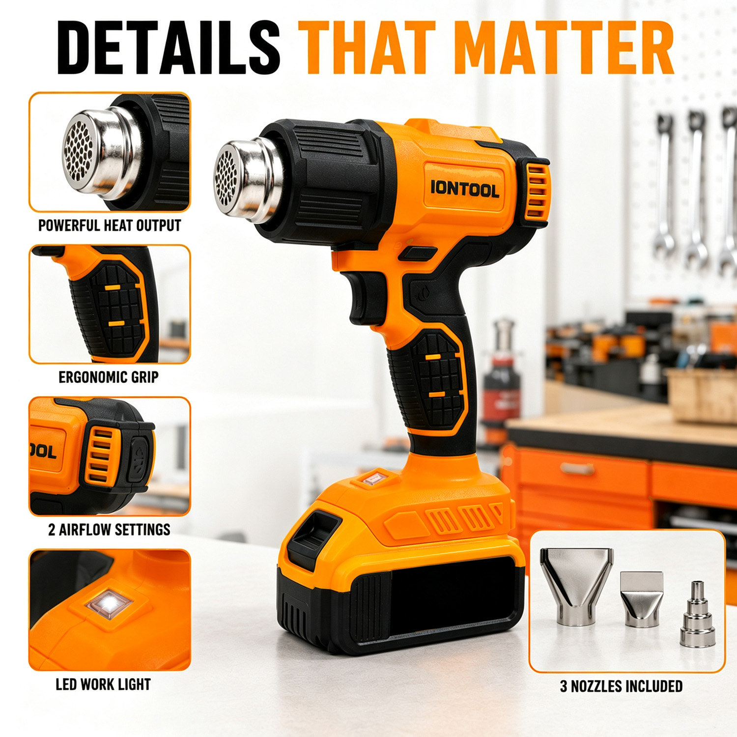 IONTOOL Yellow Cordless Heat G - Cordless Heat Gun For Shrink Tubing recension och pris