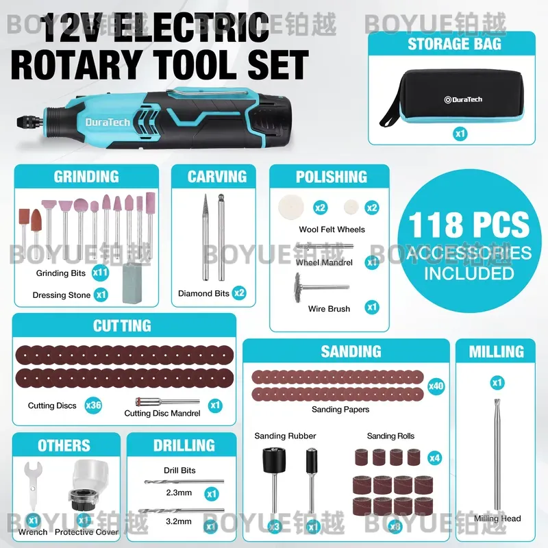 12V Cordless Rotary Tool 5000- - Cordless Rotary Tool Kit Accessories recension och pris
