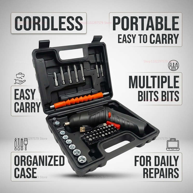 47Pcs Rechargeable Electric Sc - Electric Screwdriver Rechargeable Usb recension och pris