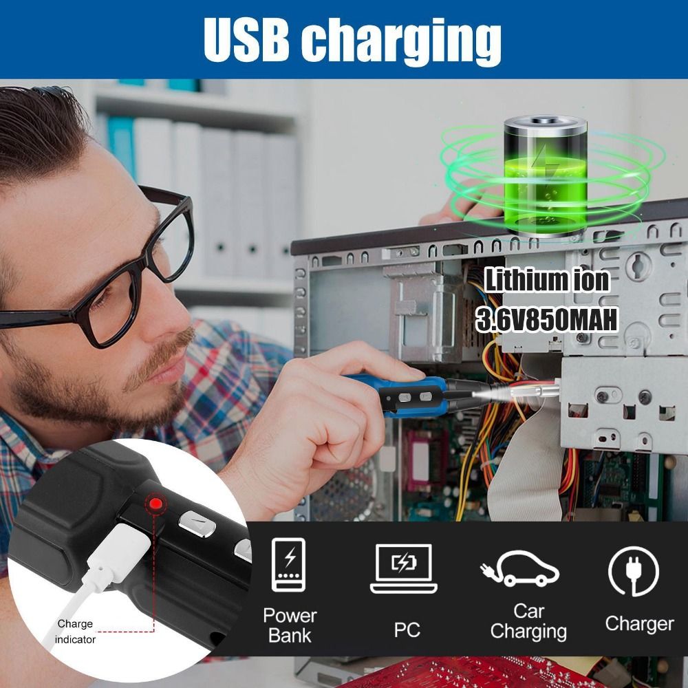 3.6V Electric Screwdriver with - Electric Screwdriver Rechargeable Usb recension och pris