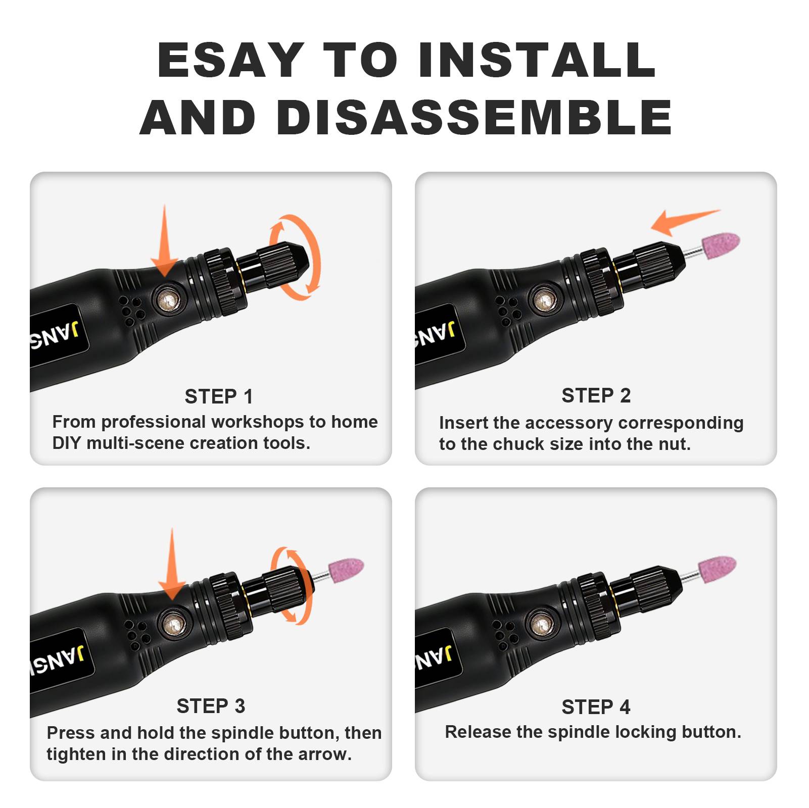 JANGKLIFE USB Cordless Rotary  - Cordless Rotary Tool Kit Accessories recension och pris