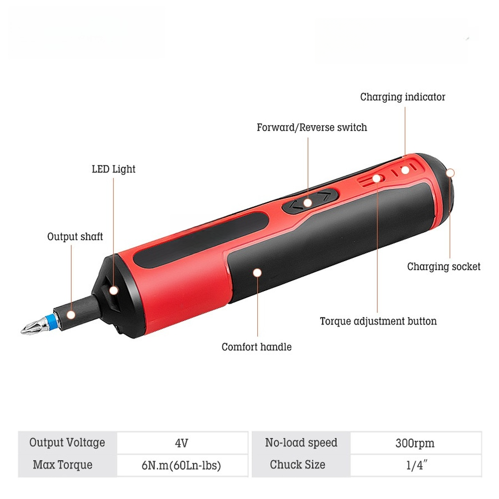 4V Electrical Screwdriver Set  - Electric Screwdriver Rechargeable Usb recension och pris