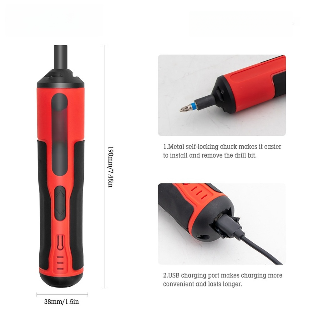 4V Electrical Screwdriver Set  - Electric Screwdriver Rechargeable Usb recension och pris