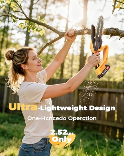 2-in-1 Cordless Pole Saw & 6-I - Mini Electric Chainsaw 6 Inch recension och pris