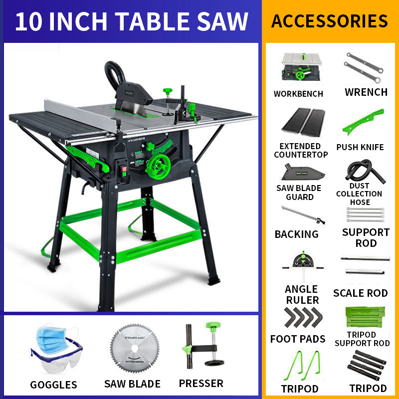 10 inches Table Saw 1800W High - Mini Table Saw For Woodworking recension och pris
